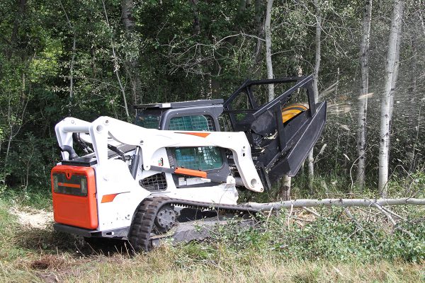 mulching mower forestry attachment for skid steer