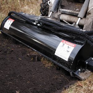 rotary tiller heavy duty soil conditioner tilling skid steer attachment