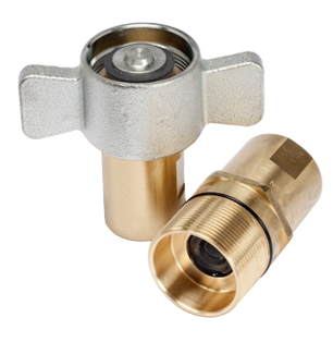 wing nut style hydraulic coupler